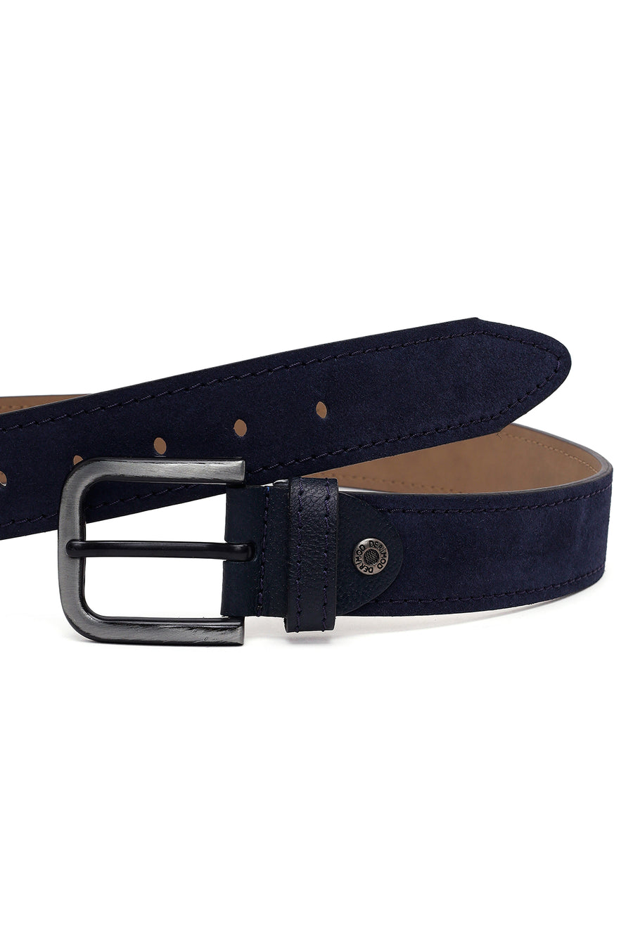 Men's Navy Blue Casual Leather Belt