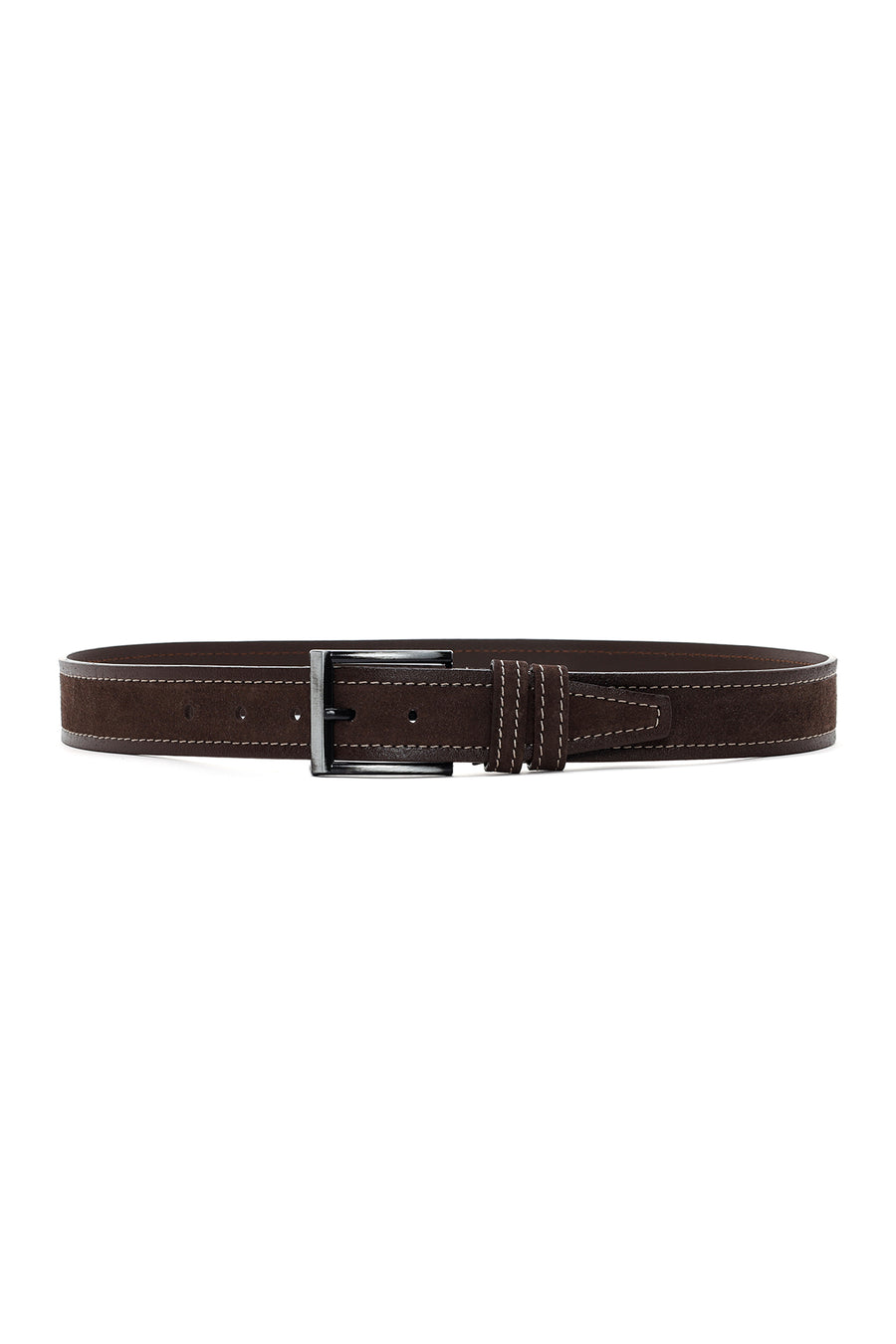 Men's Brown Suede Leather Belt