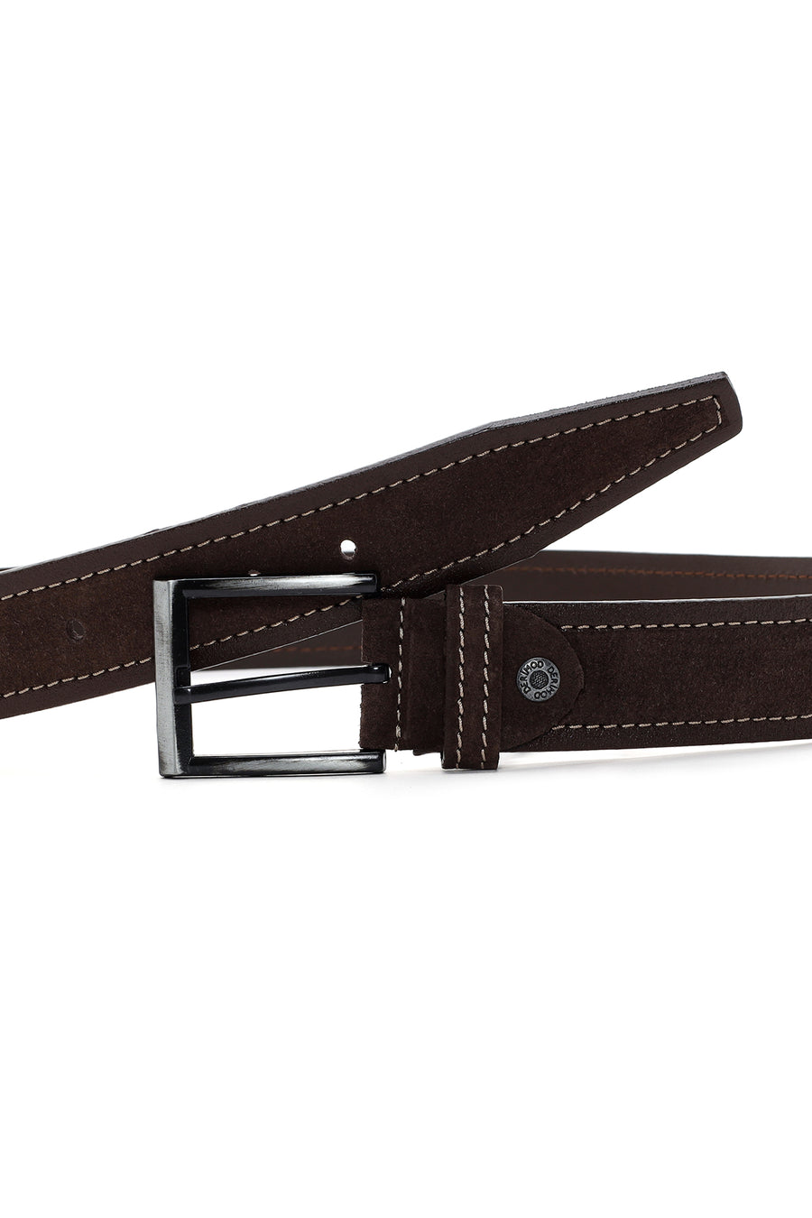 Men's Brown Suede Leather Belt