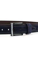 Men's Navy Blue Suede Leather Belt | Derimod