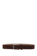 Men's Brown Suede Leather Belt | Derimod