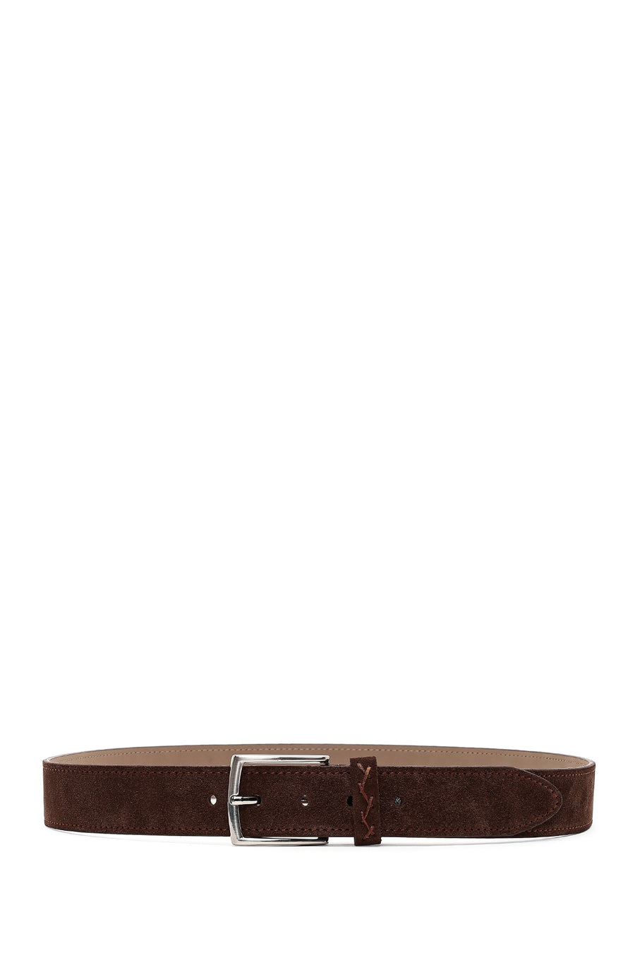 Men's Brown Suede Leather Belt