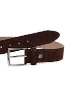 Men's Brown Suede Leather Belt | Derimod
