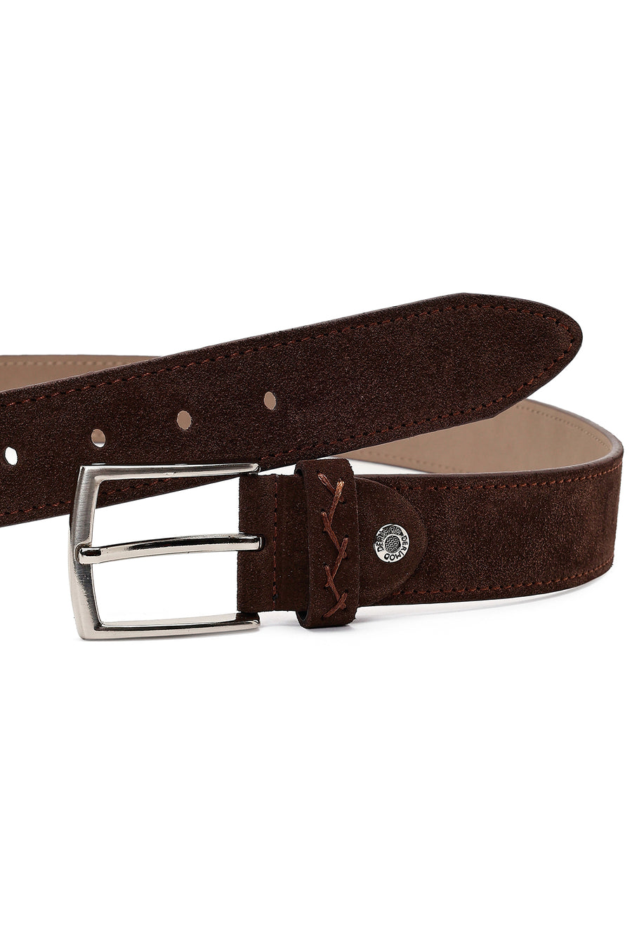 Men's Brown Suede Leather Belt