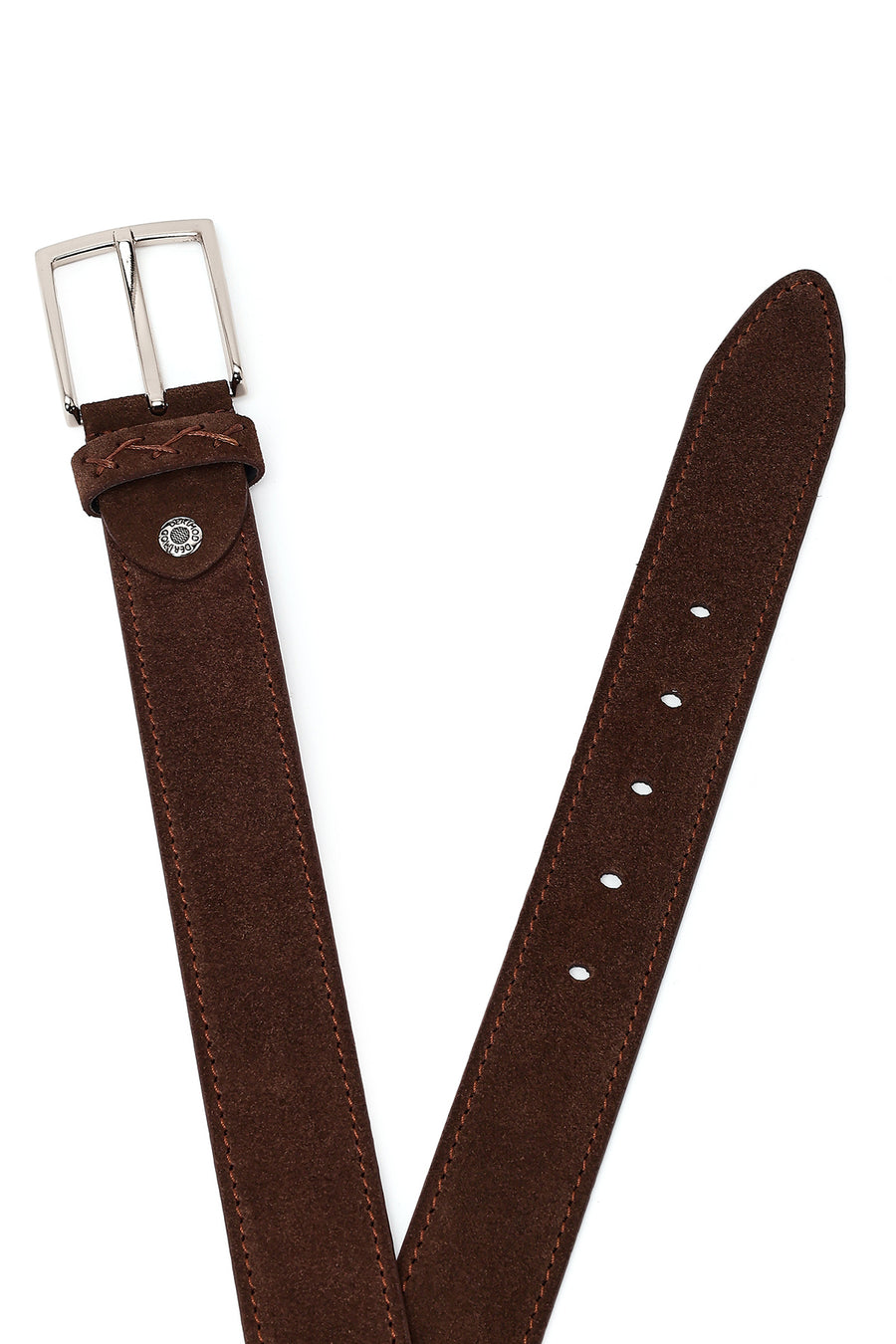 Men's Brown Suede Leather Belt