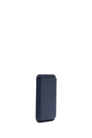 Men's Navy Leather Magnetic Wallet | Derimod