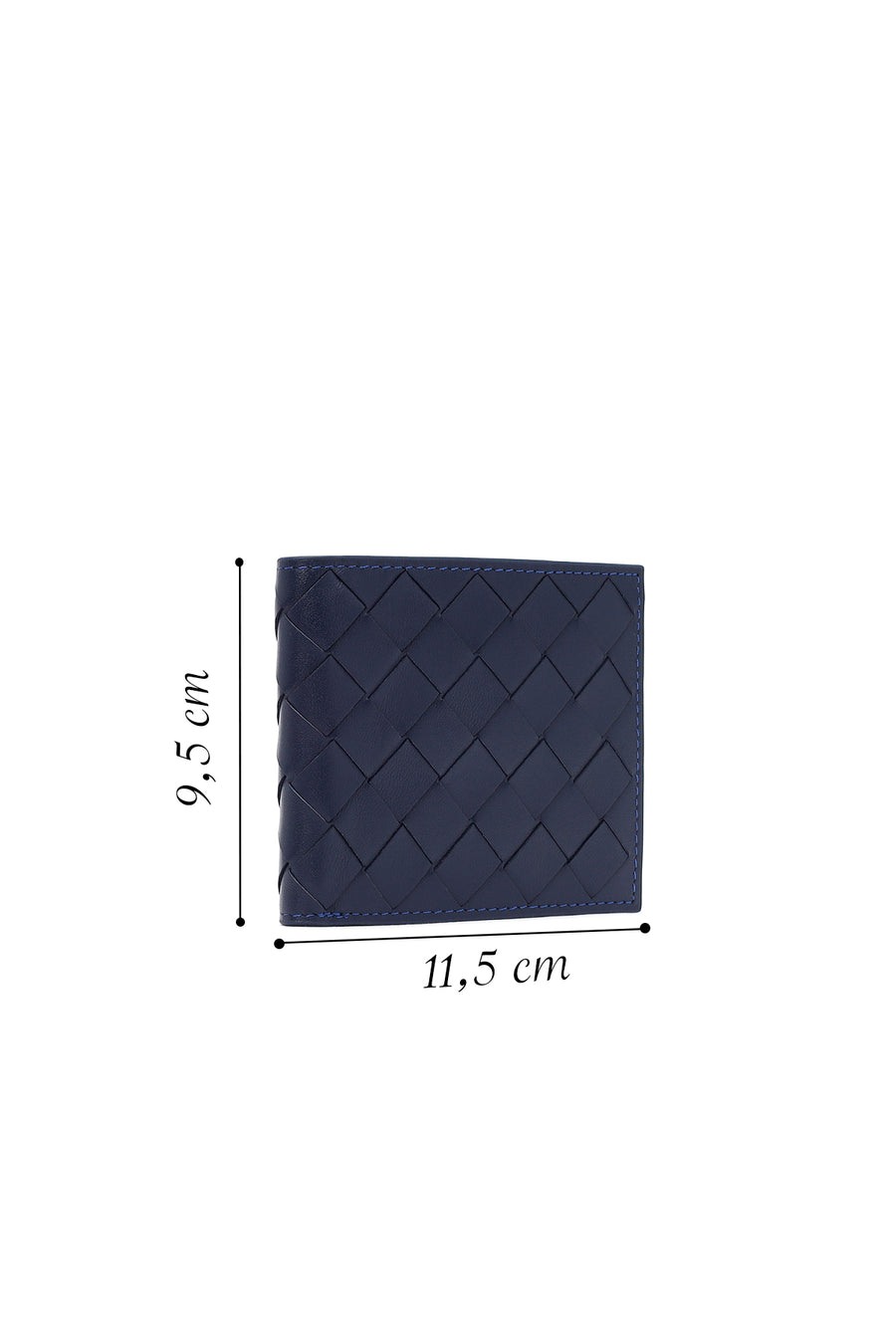 Men's Navy Blue Braided Leather Wallet