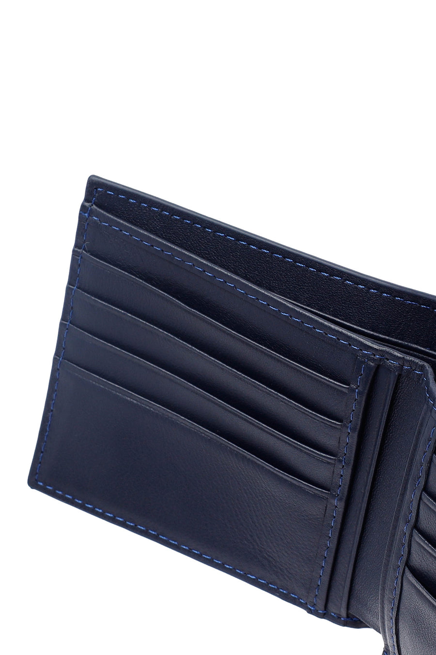 Men's Navy Blue Braided Leather Wallet