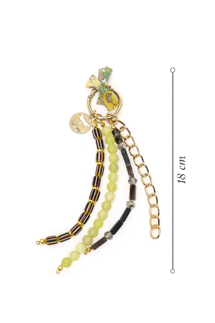 Women's Green Beaded Metal Charm