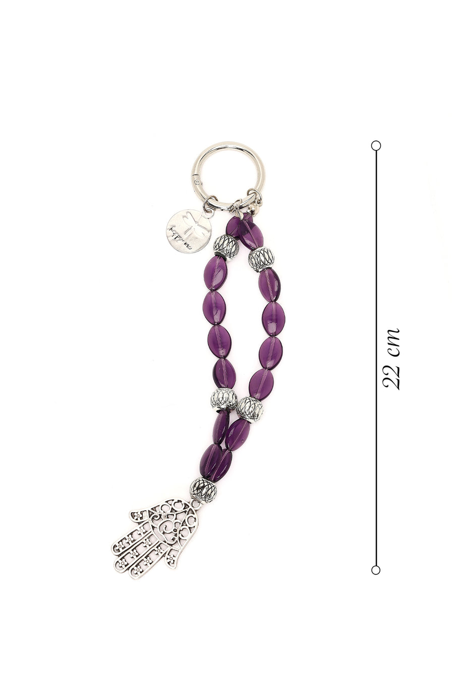 Women's Purple Beaded Metal Charm
