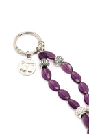 Women's Purple Beaded Metal Charm | Derimod