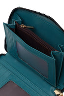 Woman Blue Printed Wallet | Derimod