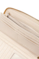 Woman Cream Braided Wallet | Derimod