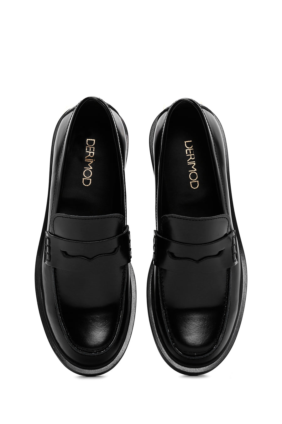 Kadın Siyah Deri Casual Loafer