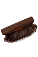 Woman Brown Printed Mini Crossbody Bag | Derimod