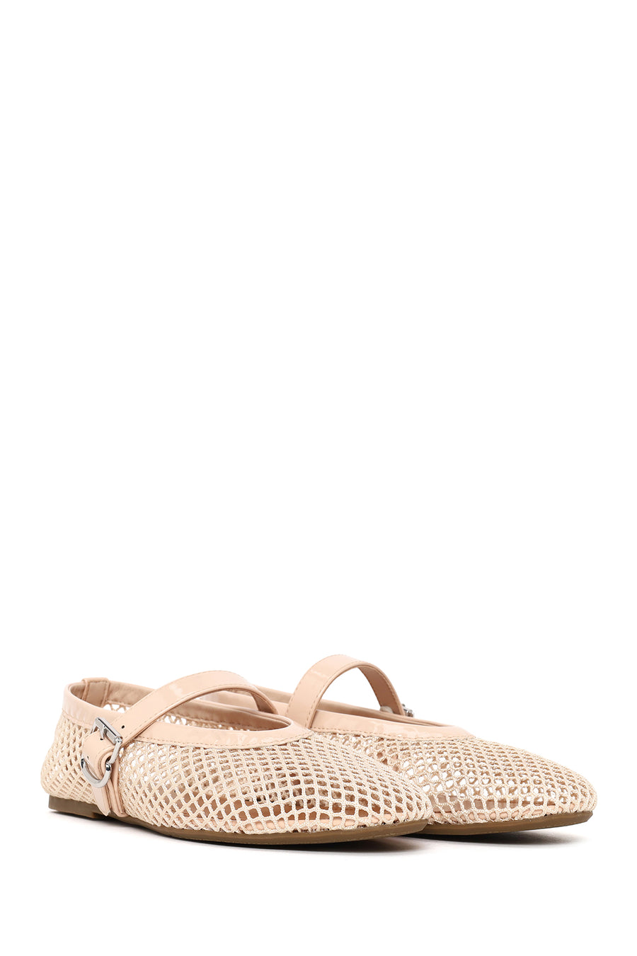 Woman Beige Mesh Ballerine flats