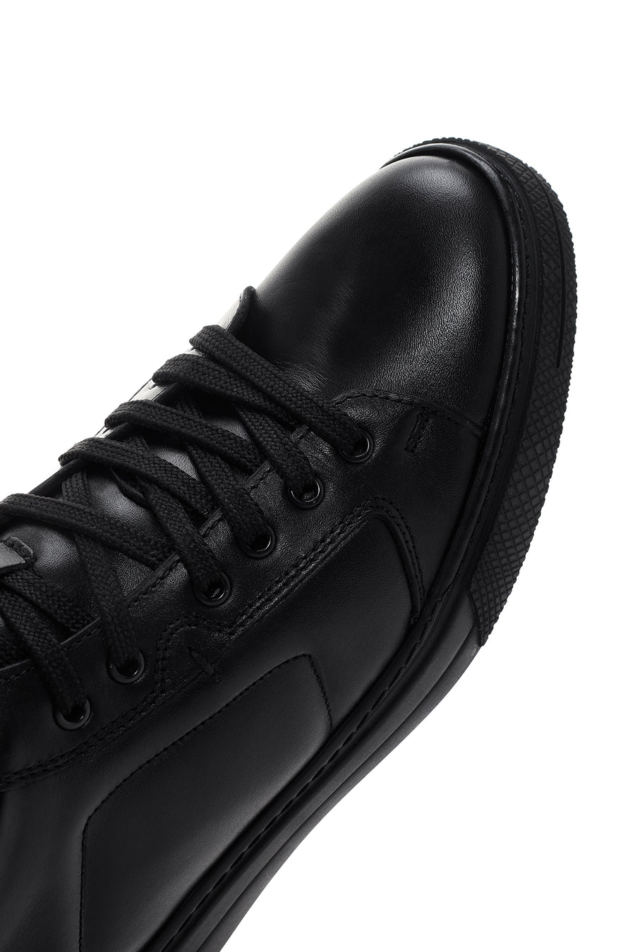 Erkek Siyah Deri Bilekli Sneaker