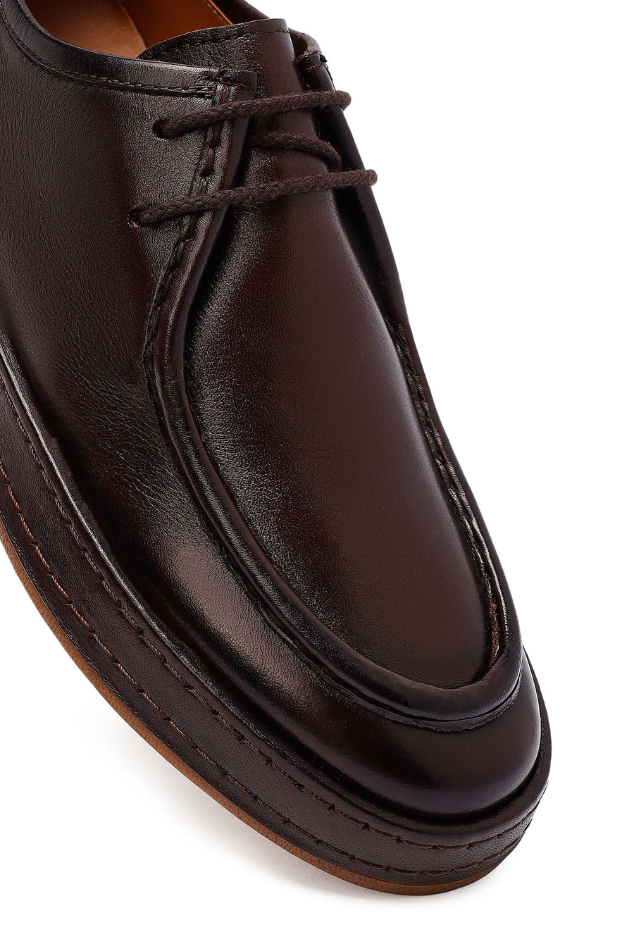 Male Brown Lace-up Leather Casual Shoes