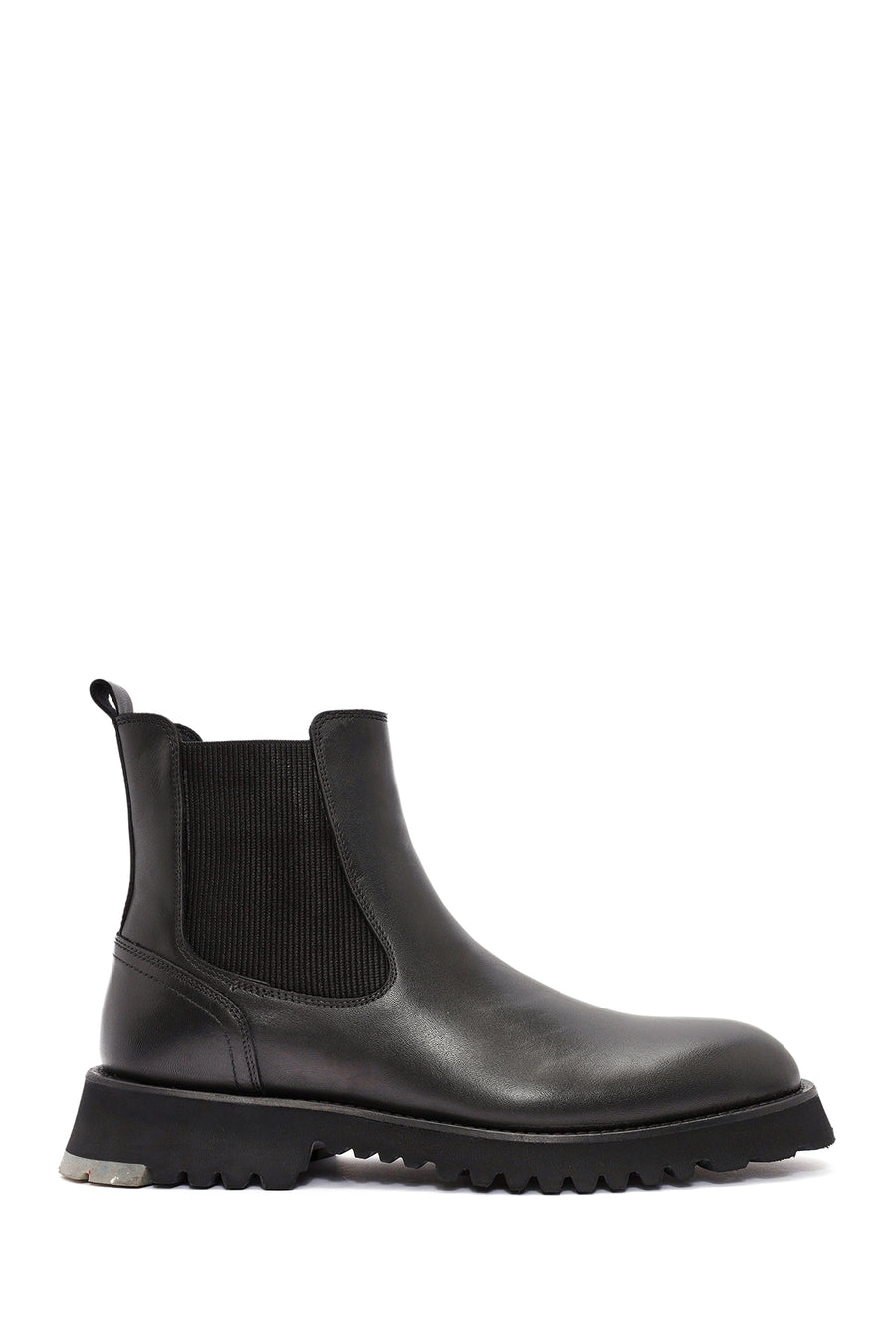 Men's Black Leather Chelsea Boots 24WFD641918 | Derimod