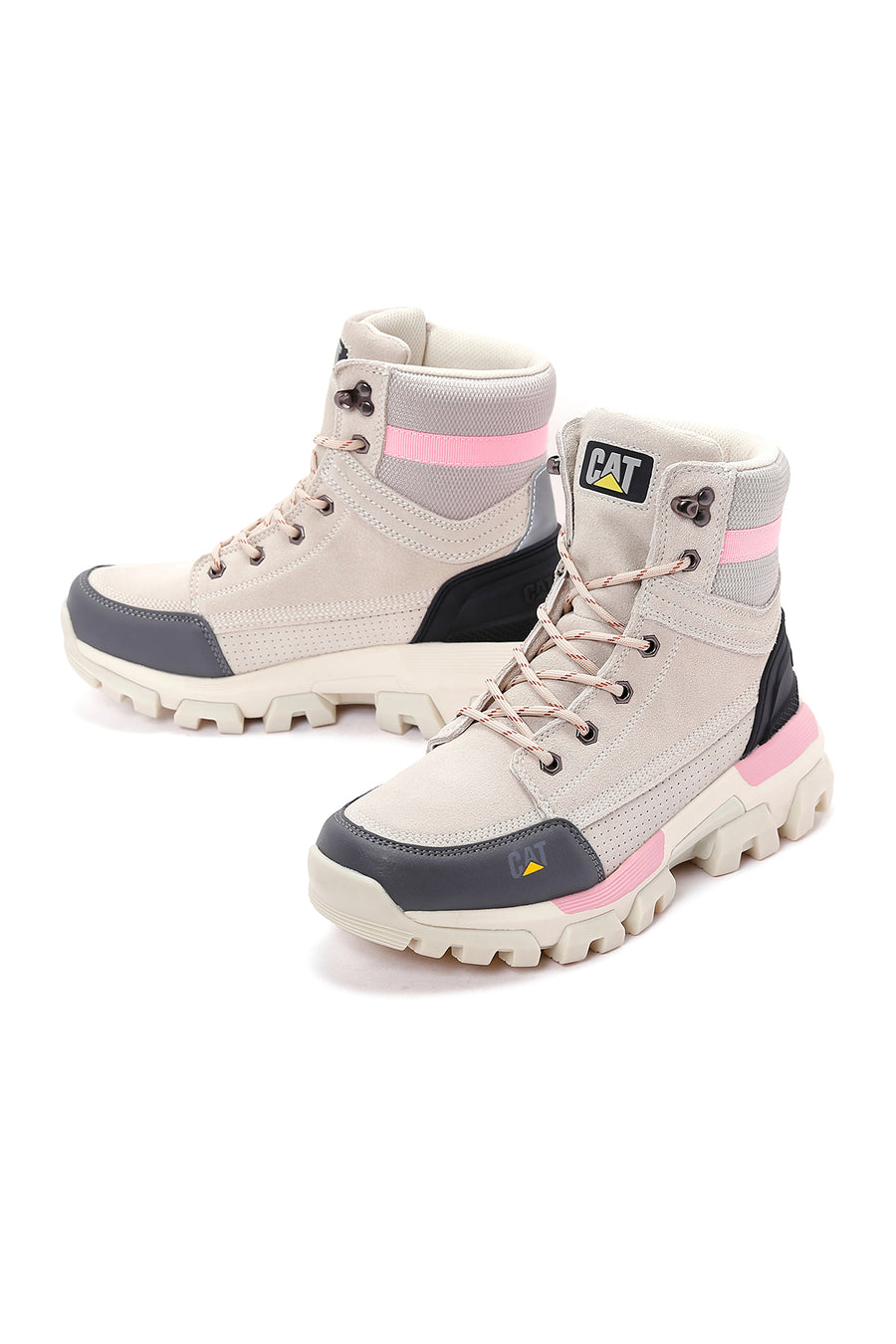Caterpillar Women's Beige Leather Sports Boots