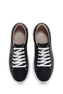 Kadın Siyahh Bağcıklı Deri Sneaker | Derimod