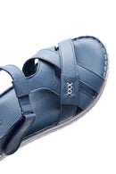 Kadın Mavi Deri Comfort Sandalet | Derimod