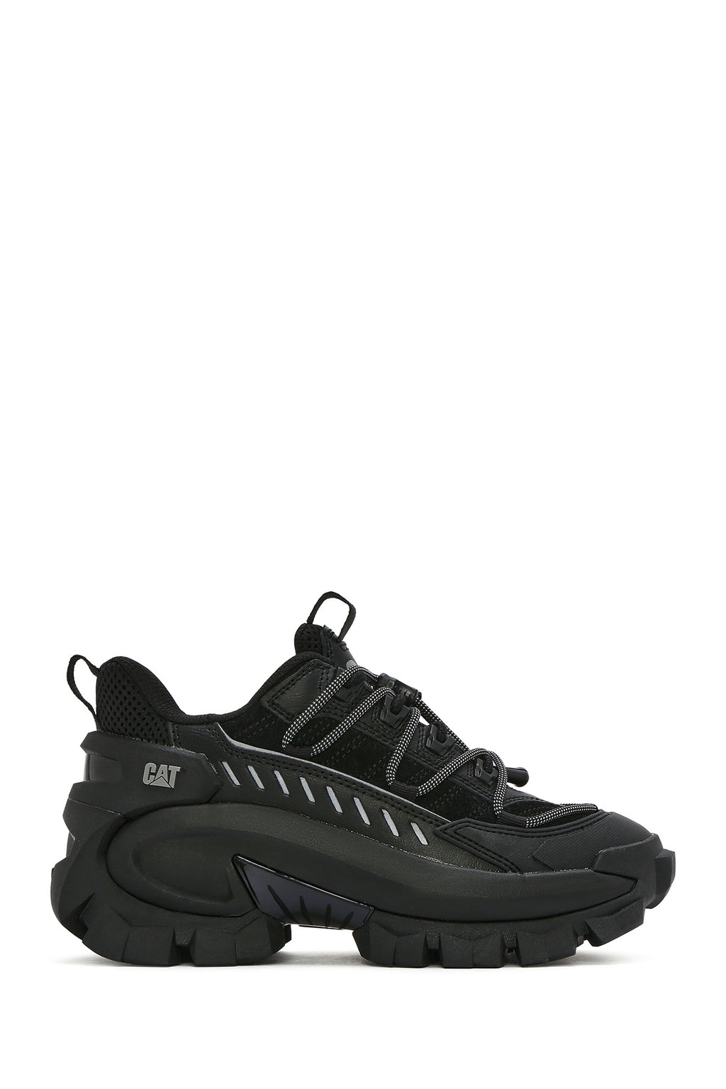Caterpillar Erkek Siyah Intruder Max Kalın Tabanlı Bağcıklı Süet Deri Sneaker