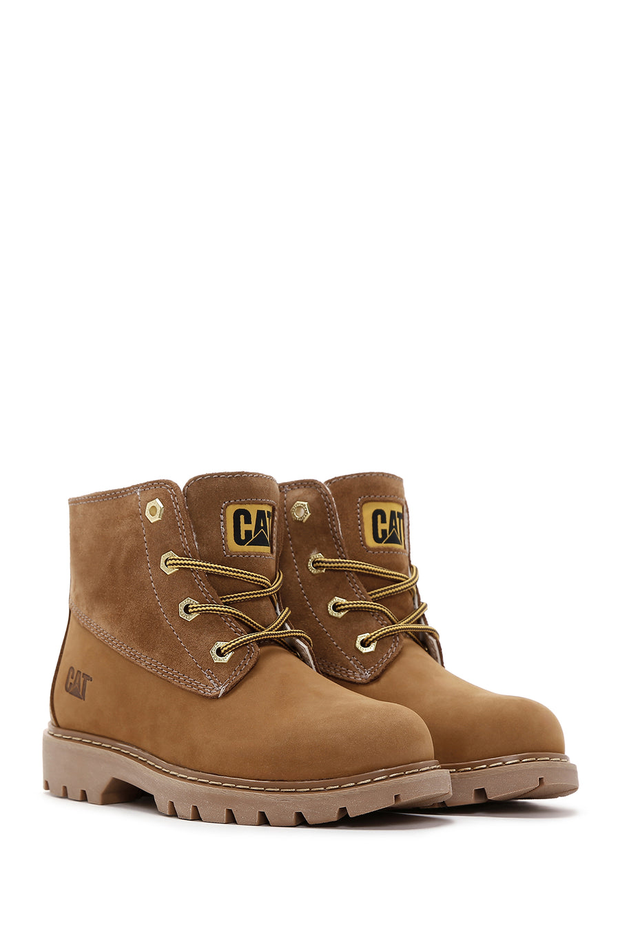 Caterpillar Women's Camel Vermont Fur Nubuck Leather Boots