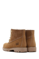 Caterpillar Women's Camel Vermont Fur Nubuck Leather Boots | Derimod
