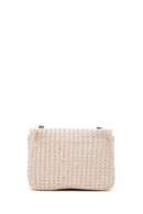 Women's Cream Long Strap Straw Crossbody Bag | Derimod