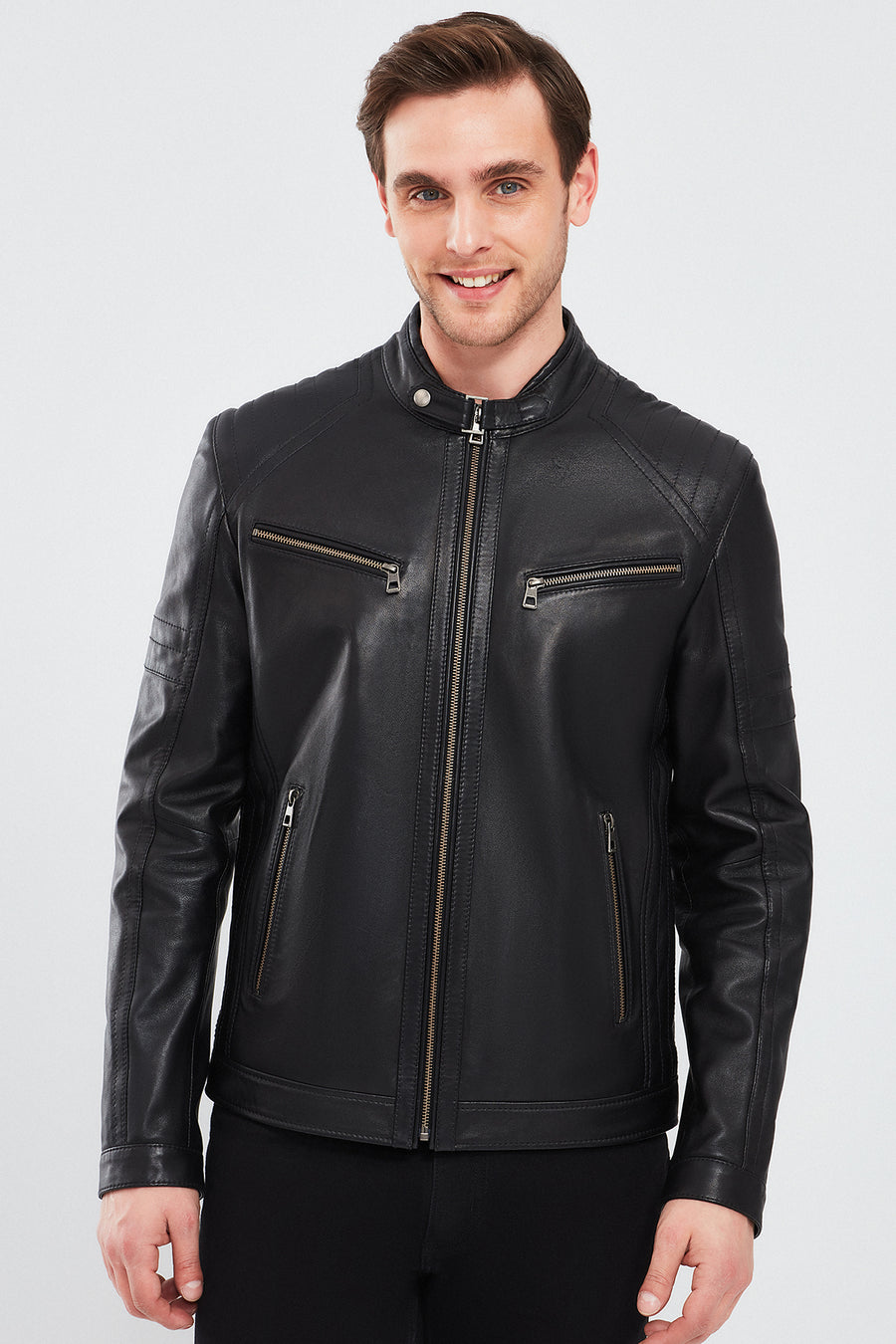 Paul Men's Black Leather Coat