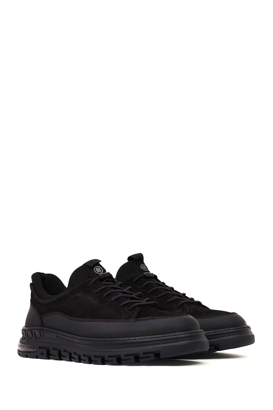 Erkek Siyah Bağcıklı Nubuk Deri Sneaker
