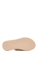 Women's Beige Double Buckle Slippers | Derimod