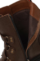 Harley Davidson Woman Brown Camiel Zip Closure Leather Boots | Derimod