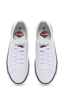Harley Davidson Women's White Ontario Fabric Sneaker | Derimod