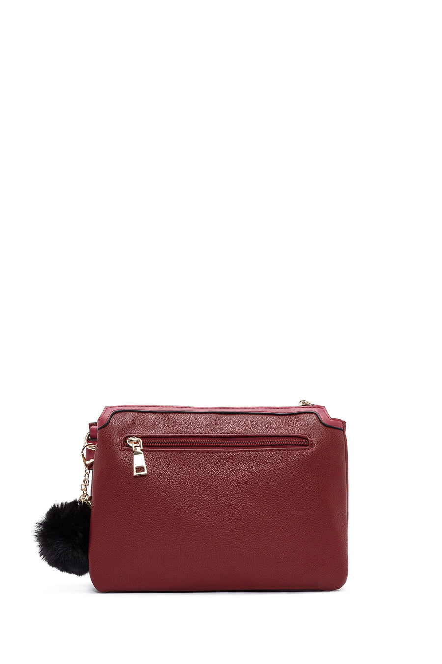 Women's Claret Red Accessory Detailed Crossbody Bag