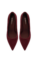 Kadın Bordo İnce Topuklu Süet Deri Stiletto | Derimod