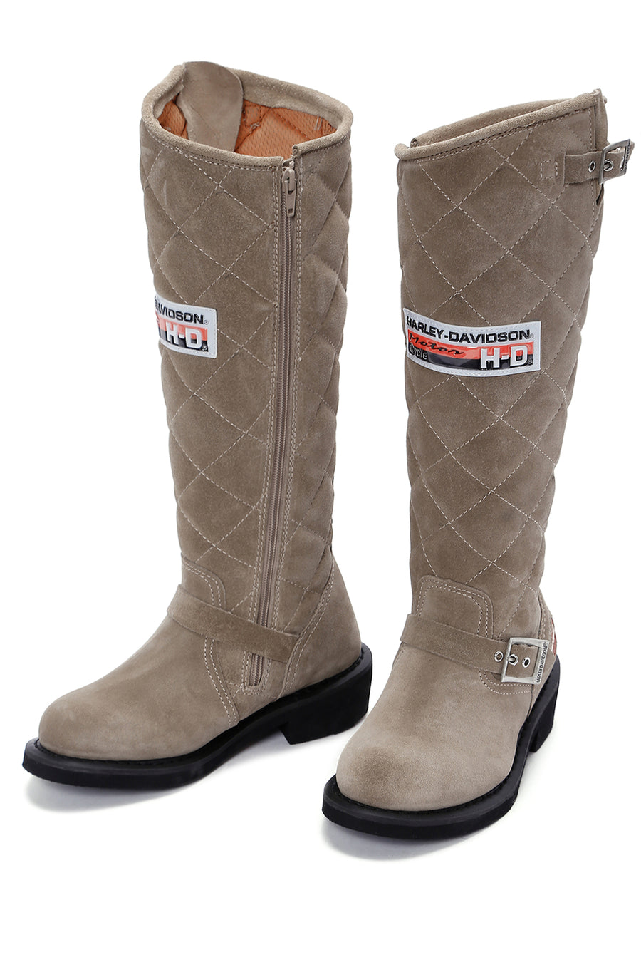 Harley Davidson Women's Beige Laconia Hi Zipper Leather Boots