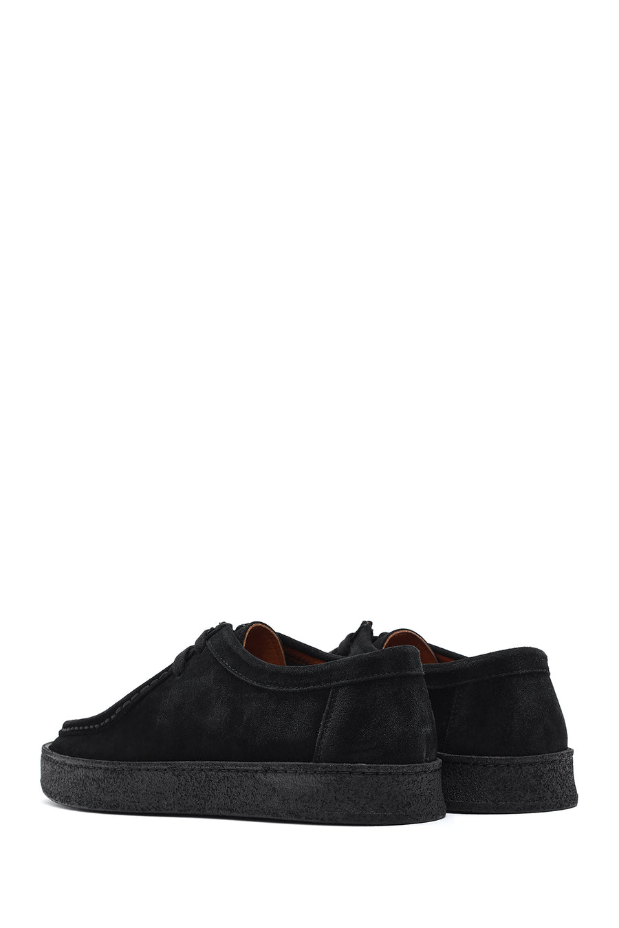 Men's Black Lace-Up Suede Leather Casual Shoes