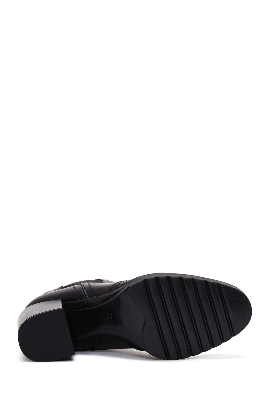 Women's Black Leather Heeled Chelsea Boots