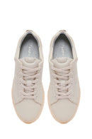 Woman Cream Lace-up Leather Sneaker | Derimod