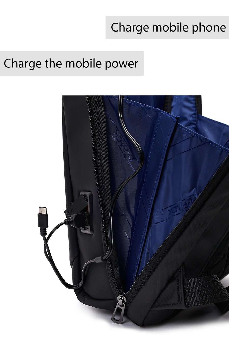 D-Pack Unisex Siyah Teknolojik Kumaş Sırt Çantası