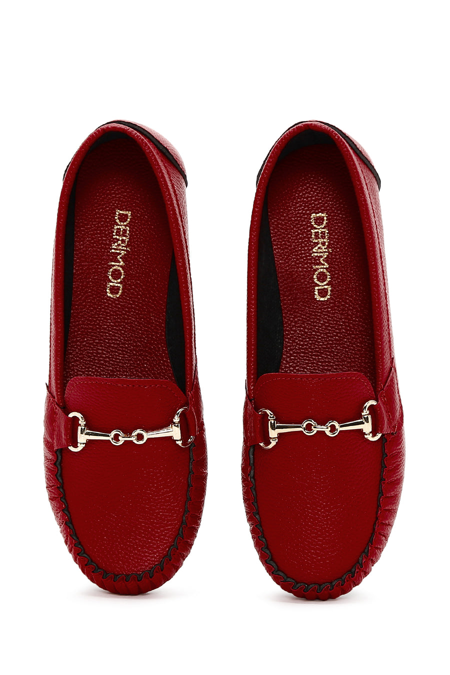 Kadın Kırmızı Toka Detaylı Loafer