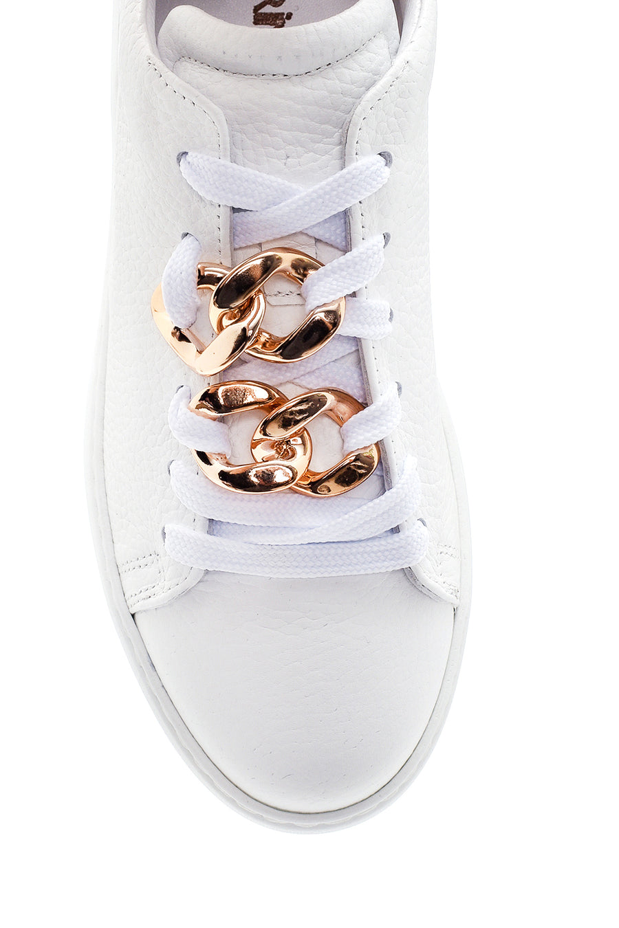 Kadın Beyaz Deri Zincirli Sneaker