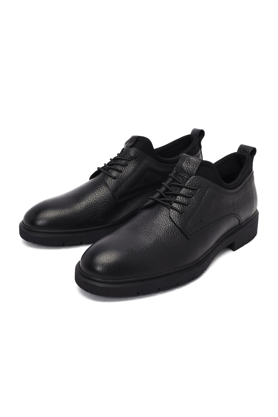 Male Black Lace-up Leather Casual Shoes