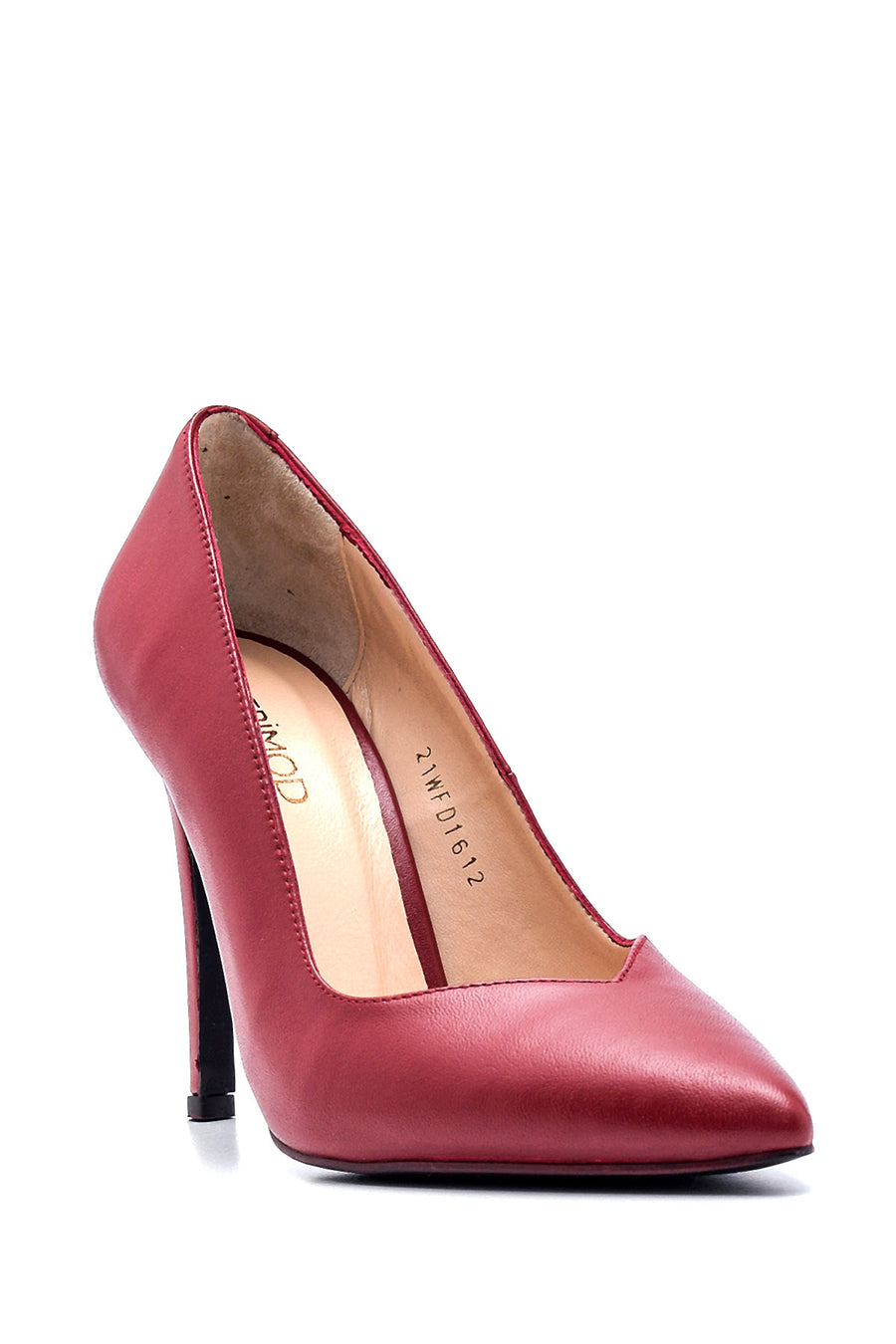 Kadın Koyu Kırmızı Deri Stiletto