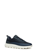 Geox Men's Navy Blue U Spherica A - Mesh + Nbk Synth Laced Fabric Sneakers | Derimod