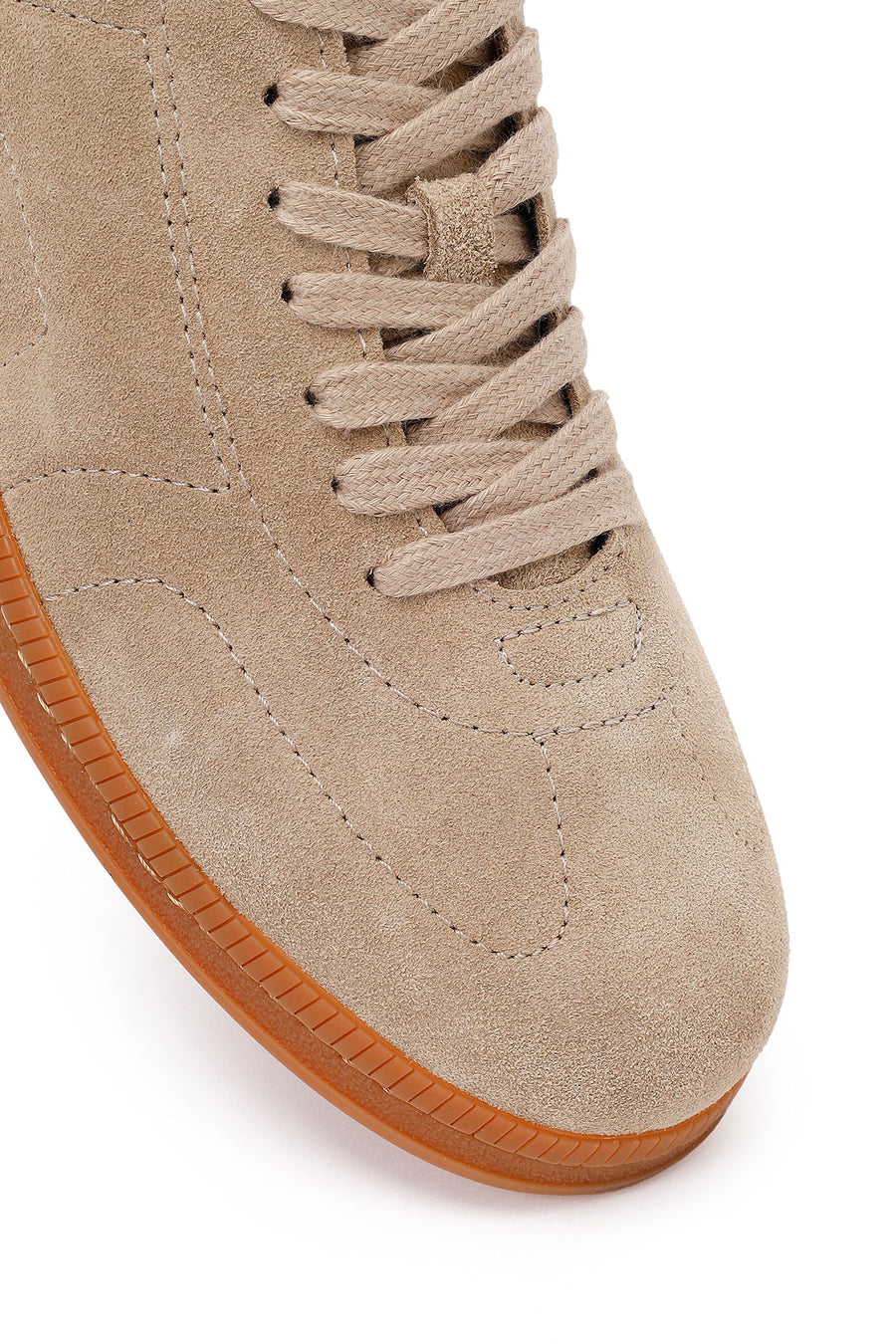 Male Beige Lace-up Suede Leather Sneaker