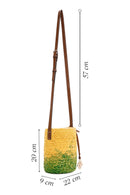 Women's Yellow Green Long Strap Straw Crossbody Bag | Derimod