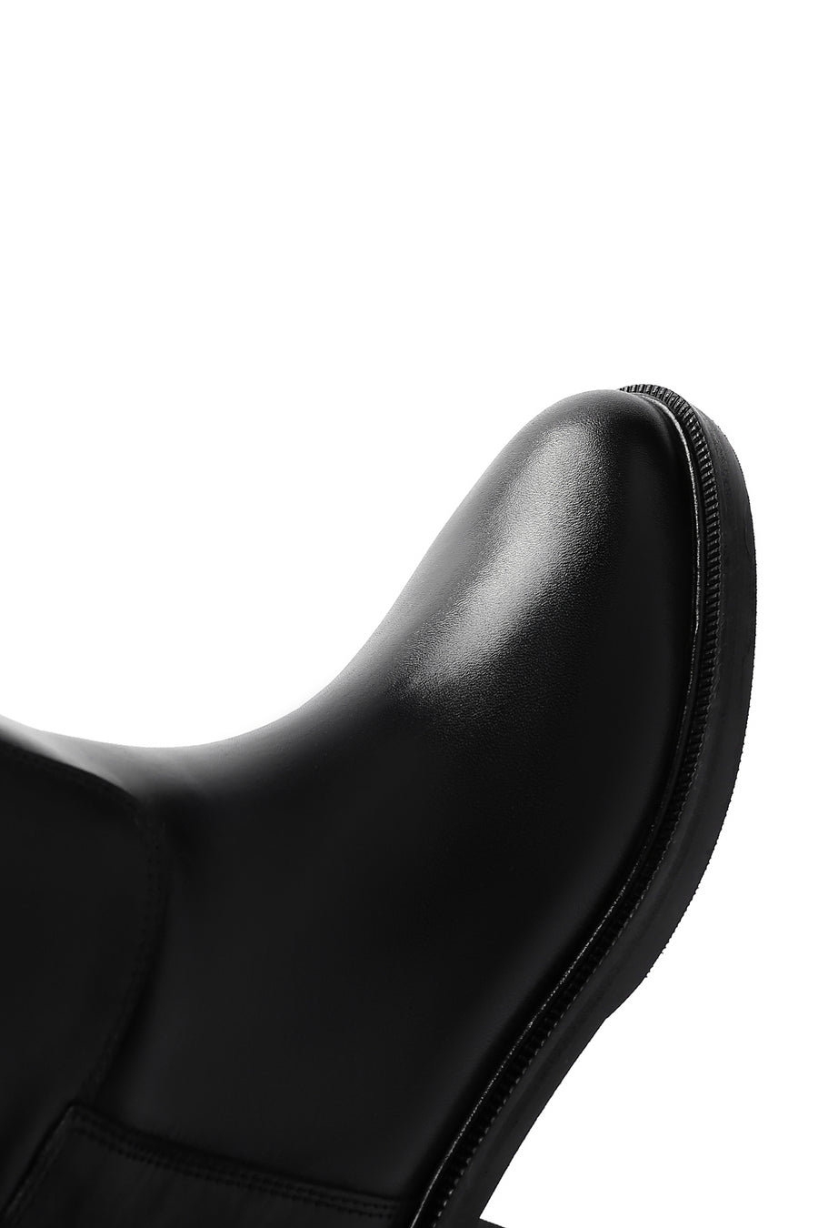 Women's Black Zippered Leather Boots